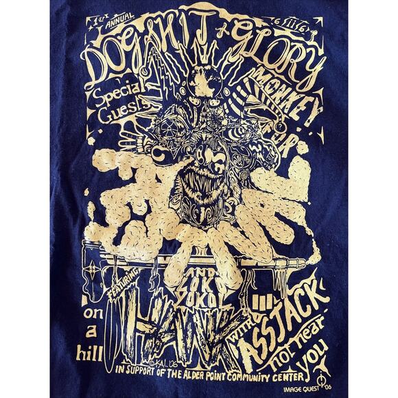 Dogsh*t & Glory Festival Unisex M Brown HANK III Monkey Fur 2006 Concert Tee - Picture 6 of 8